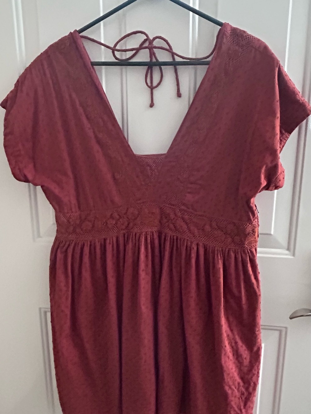 Women's Shyanne  Rust colored V-Neck Boho dress